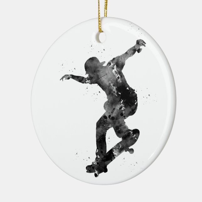 Ornamento De Cerâmica Patinação de skate (Esquerda)