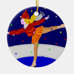 Ornamento De Cerâmica Patinador de neve