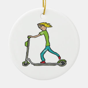 Ornamento De Cerâmica Patinete elétrico de scooter
