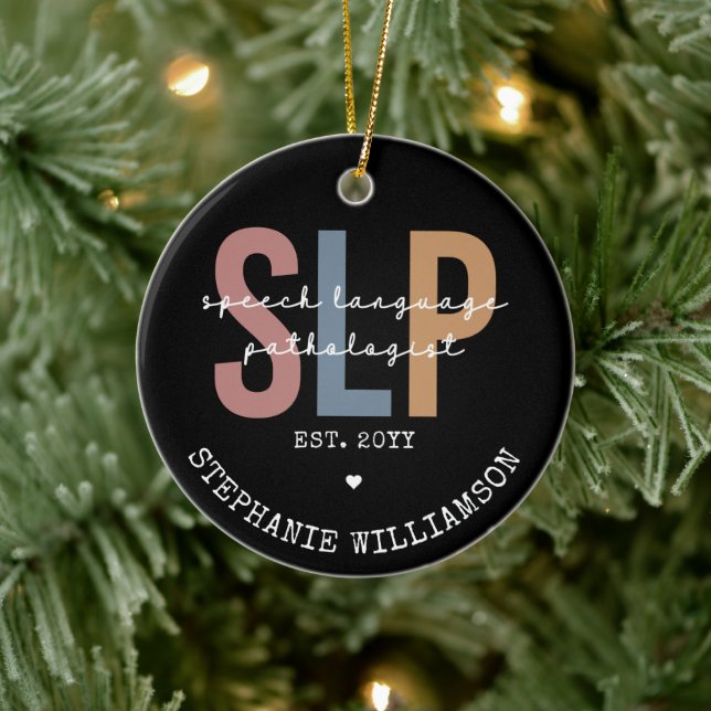 Ornamento De Cerâmica Patologista de Fala de SLP Personalizado Terapêuti (Árvore)
