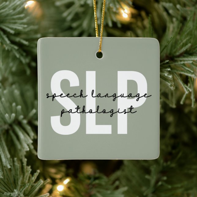 Ornamento De Cerâmica Patologista de fala SLP Terapêutica de fala (Árvore)