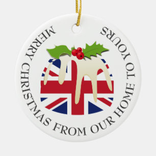 Ornamento De Cerâmica Patriótico Pudim de Natal PAVILHÃO BRITÂNICA