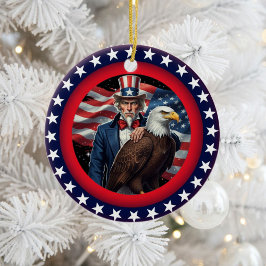 Ornamento De Cerâmica Patriotismo Americano Clássico