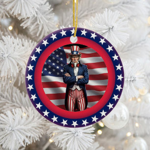 Ornamento De Cerâmica Patriotismo Americano Clássico