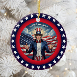 Ornamento De Cerâmica Patriotismo Americano Clássico