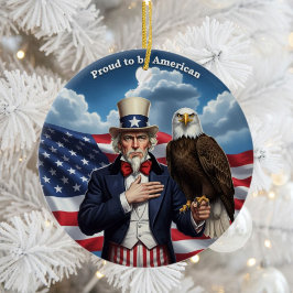 Ornamento De Cerâmica Patriotismo Americano Clássico