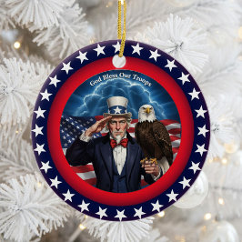Ornamento De Cerâmica Patriotismo Americano Clássico 