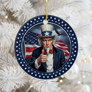 Ornamento De Cerâmica Patriotismo Americano Clássico