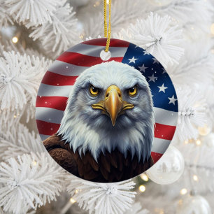 Ornamento De Cerâmica Patriotismo Americano Clássico