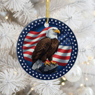 Ornamento De Cerâmica Patriotismo Americano Clássico