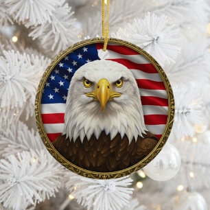 Ornamento De Cerâmica Patriotismo Americano Clássico