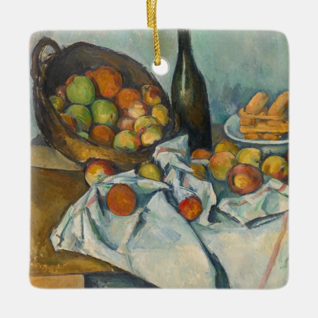 Ornamento De Cerâmica Paul Cezanne - A Cesta das Maçãs (Frente)