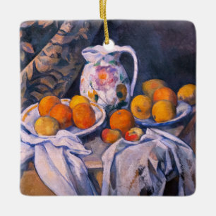 Ornamento De Cerâmica Paul Cezanne - A Vida Estática com uma Cortina