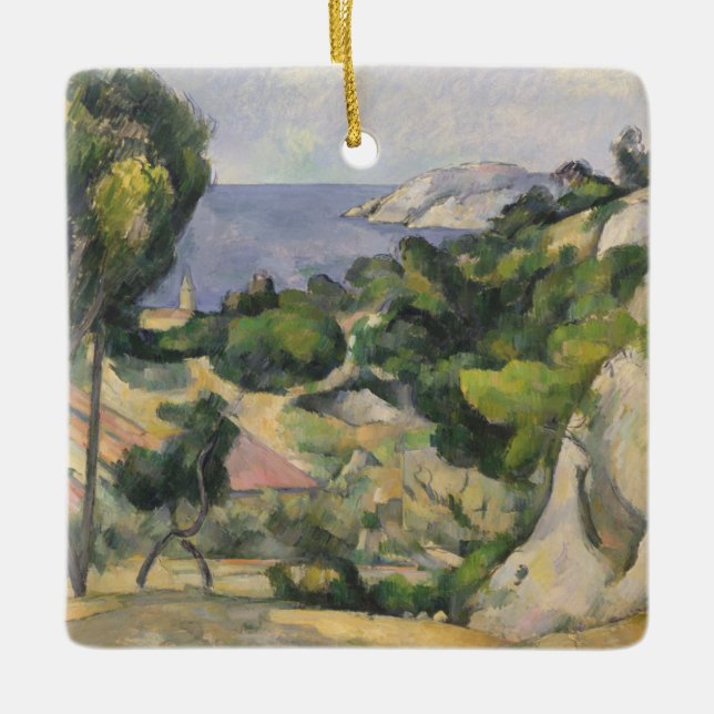 Ornamento De Cerâmica Paul Cezanne | L'Estaque (Frente)