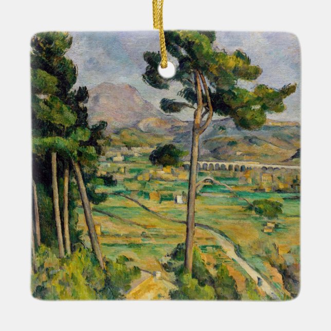 Ornamento De Cerâmica Paul Cezanne - Mont Sainte-Victoire e Viaduto (Frente)