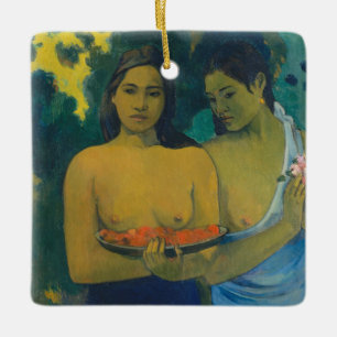Ornamento De Cerâmica Paul Gauguin - Duas Mulheres Tahitianas