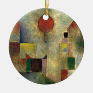 Ornamento De Cerâmica Paul Klee Red Balloon