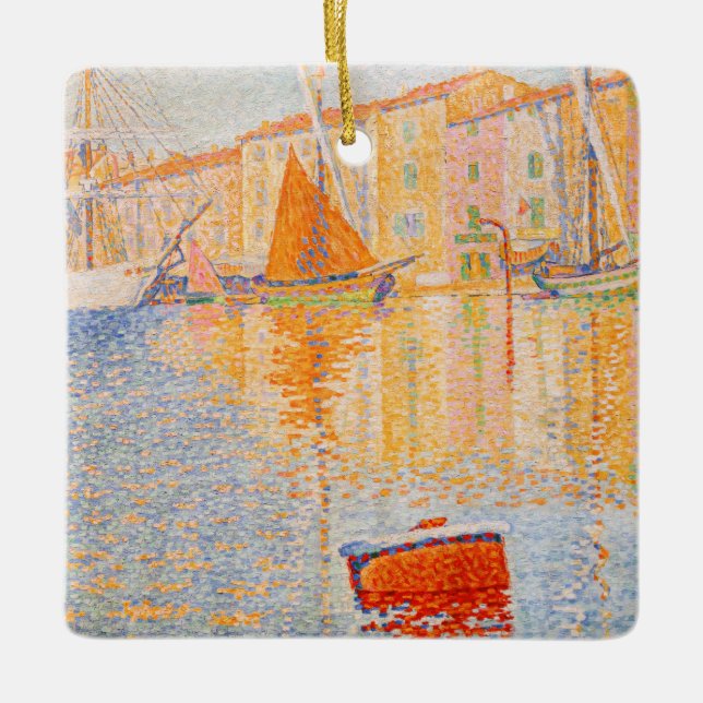 Ornamento De Cerâmica Paul Signac - A Boia Vermelha, Santo-Tropez (Frente)