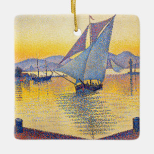 Ornamento De Cerâmica Paul Signac - O Porto ao Pôr-do-Sol, Ópera 236