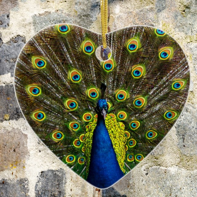 Ornamento De Cerâmica Pavão colorido (Criador carregado)