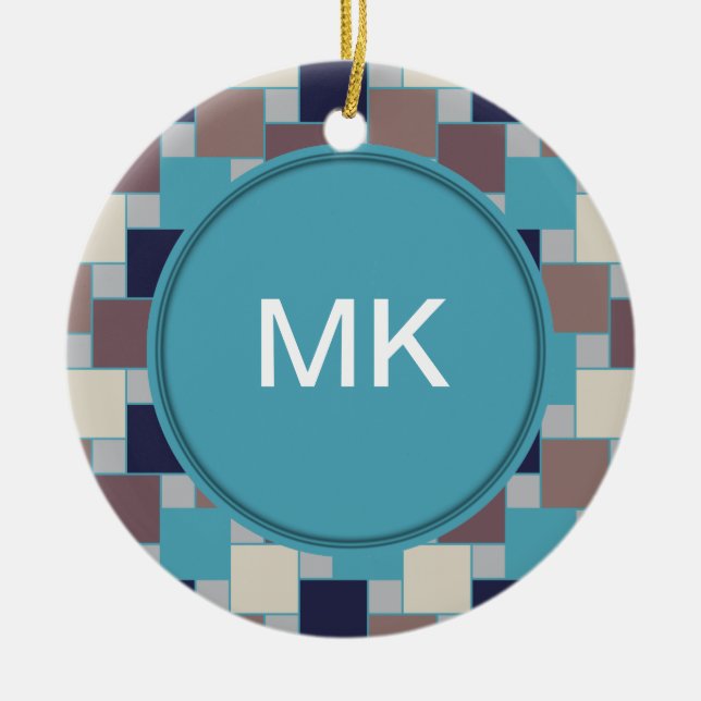 Ornamento De Cerâmica Pavão na praia (Frente)