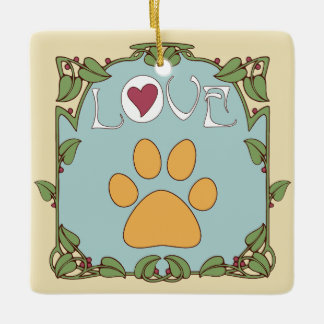 Ornamento De Cerâmica Paw Art Nouveau