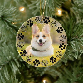 Ornamento De Cerâmica Paw Imprime A Cerâmica Personalizada De Foto Pet C