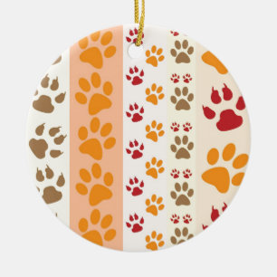 Ornamento De Cerâmica Paw Imprime Pentes De Cachorro Bonitos