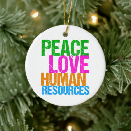 Ornamento De Cerâmica Paz Amor Recursos Humanos Natal