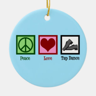 Ornamento De Cerâmica Paz: Batida de Amor Dançando Natal