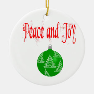 Ornamento De Cerâmica Paz de Natal e Alegria
