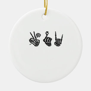 Ornamento De Cerâmica Paz E Esqueleto Roll Manipulam Clássicos