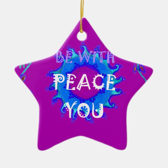 Ornamento De Cerâmica Paz Esteja Com Você (Frente)