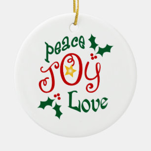Ornamento De Cerâmica Paz Joy Love