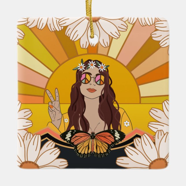 Ornamento De Cerâmica Paz mais lenta (Frente)