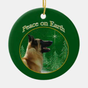 Ornamento De Cerâmica Paz Malinois Belga