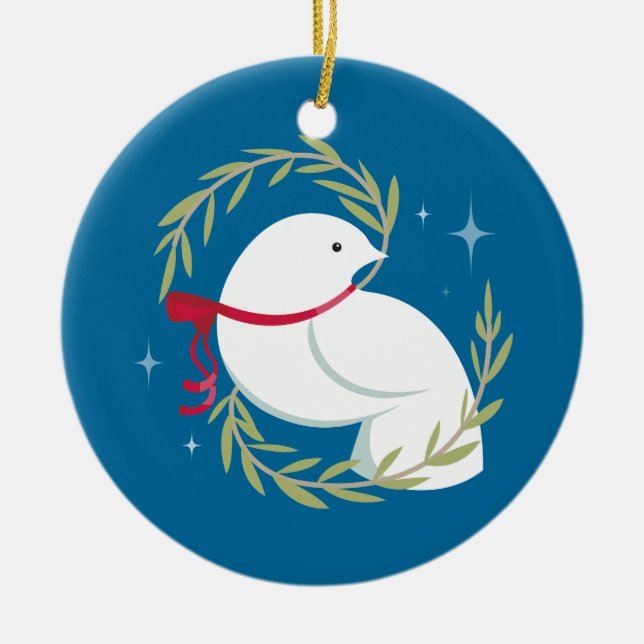 Ornamento De Cerâmica Paz na terra (Frente)