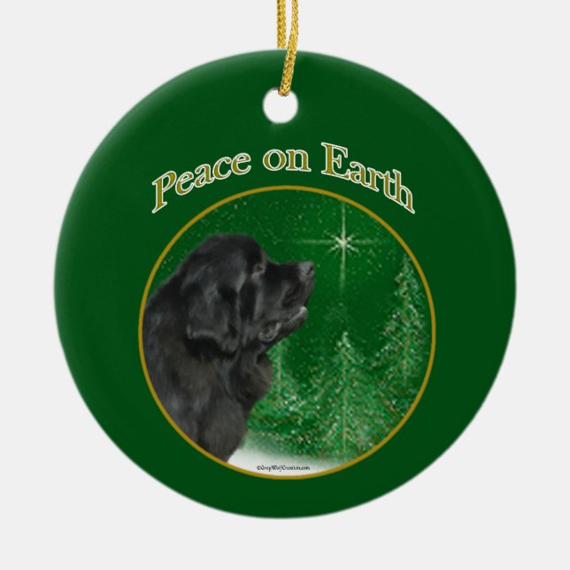 Ornamento De Cerâmica Paz na Terra Nova (Frente)