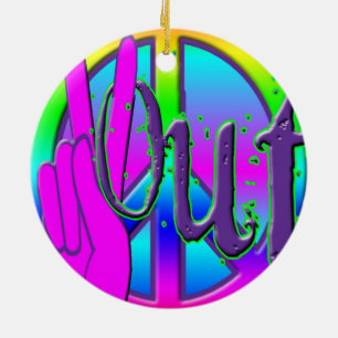 ORNAMENTO DE CERÂMICA PAZ PARA FORA