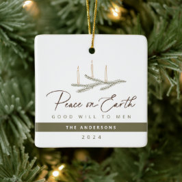 Ornamento De Cerâmica Paz Personalizada na Terra Natal Religioso