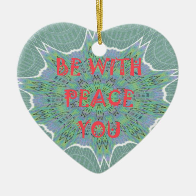 Ornamento De Cerâmica Paz Seja Com Seu Texto De Arte Gráfico Inspiracion (Frente)