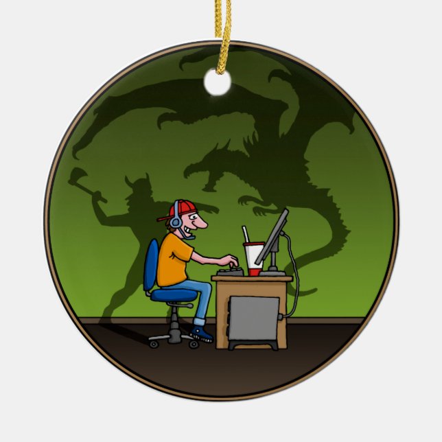 Ornamento De Cerâmica PC Gamer (Frente)