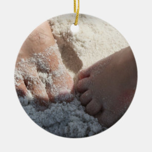 Ornamento De Cerâmica Pé grande pouco pé no golfo de Florida da praia