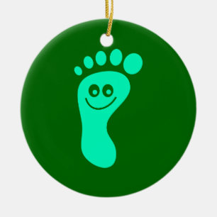 Ornamento De Cerâmica Pé verde feliz