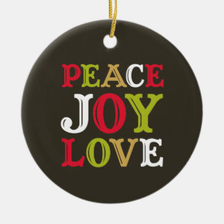 Ornamento De Cerâmica PEACE JOY LOVE bloco de cartas de feriado de manut