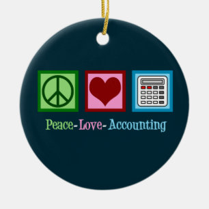 Ornamento De Cerâmica Peace Love Accounting