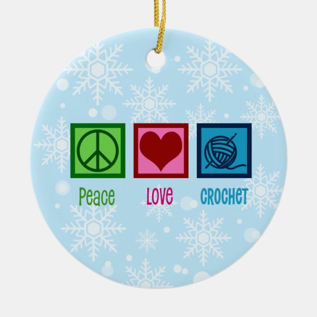 Ornamento De Cerâmica Peace Love Debate Team Cerâmica Ornament Crochet (Frente)