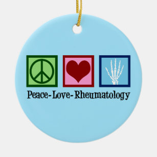 Ornamento De Cerâmica Peace Love Rheumatology