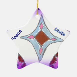 Ornamento De Cerâmica Peace Love Unity hakuna matata .png