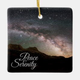Ornamento De Cerâmica Peace & Serenity Mountain Night Sky